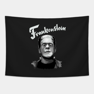 Frankenstein Illustration with title by Leni Nix Tapestry