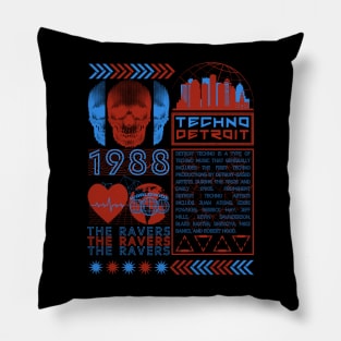 Detroit Techno - Techno Music - Techno Merch Pillow