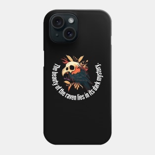 Raven with skull Phone Case