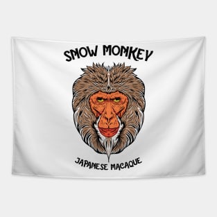 Snow Monkey Japanese Macaque Tapestry