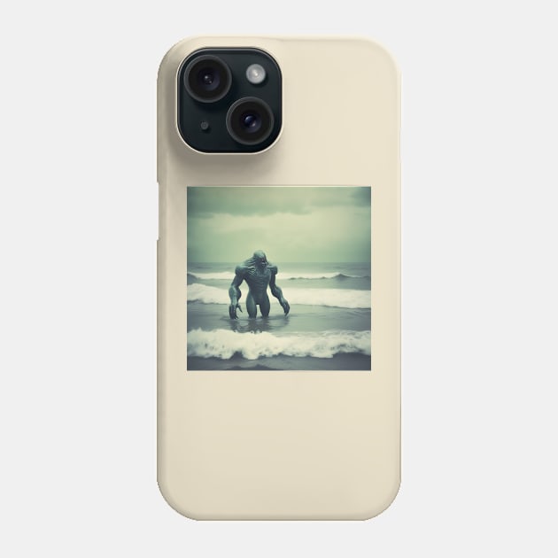 Sea Monster at the Beach Phone Case by Dead Galaxy