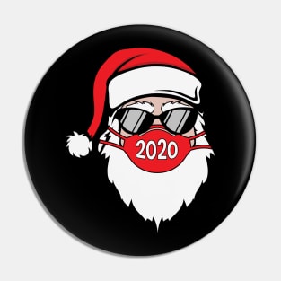 Santa Wearing Face Mask and Glasses Funny Quarantined Christmas Gift Pin