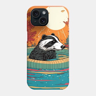 Badger In A Swimming Pool Phone Case