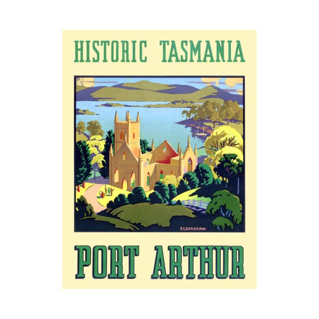 Historic Tasmania Port Arthur Vintage Poster 1930s by vintagetreasure