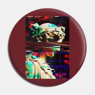 Vaporwave greek glitch statue Pin