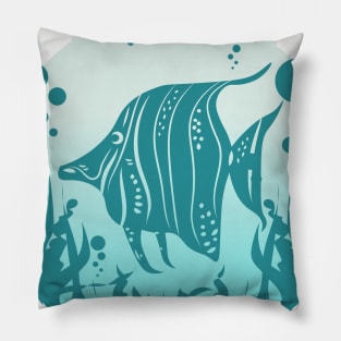 Find Peace Underwater Retro Fish Pillow