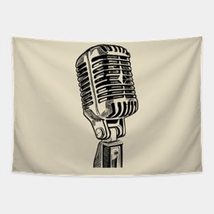 Old Microphone Shirt, Music Shirt, Music T-shirt unisex, Music Lovers Gift, Musician Shirt, Music gifts for unisex, gifts for music lovers Tapestry