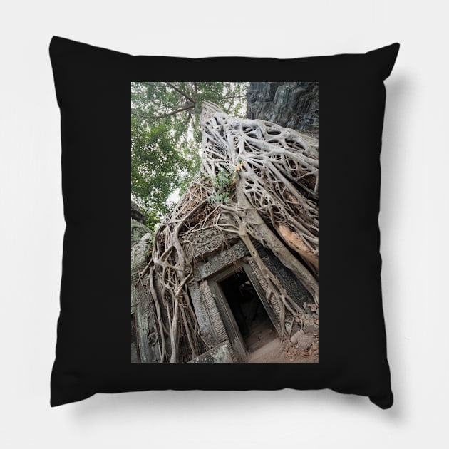 Ta Prohm - Cambodia Pillow by Kat C.