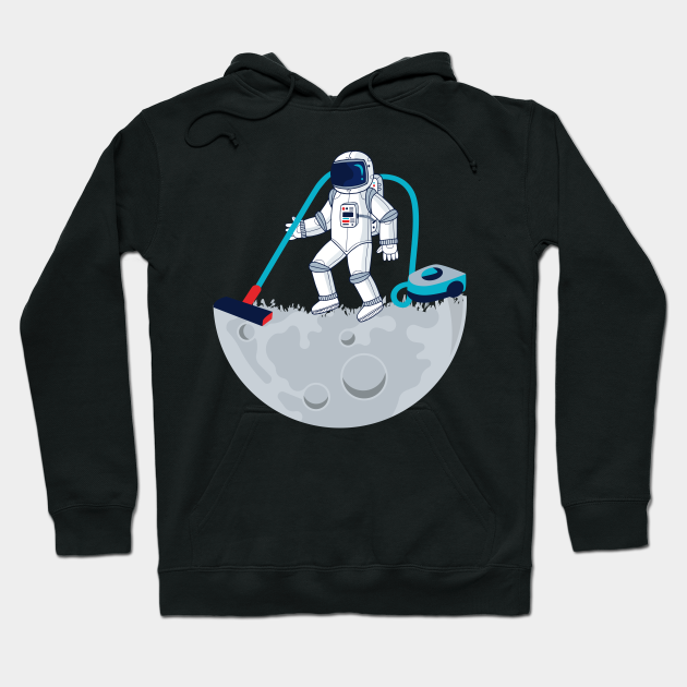 astronaut vacuuming space hoodie