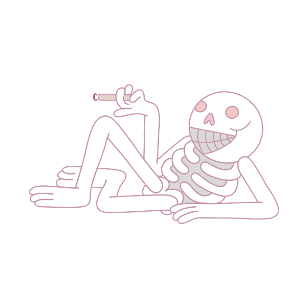 Pink Smokin Skeleton by trippyzipp