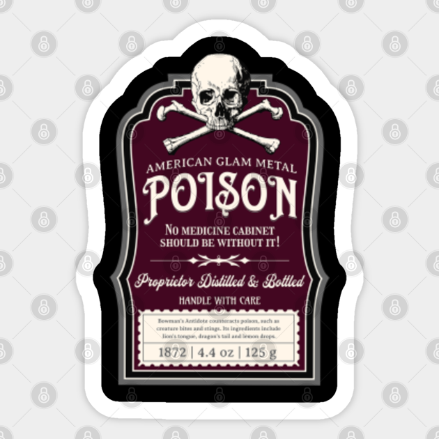 Poison American Glam Metal  Poison Sticker