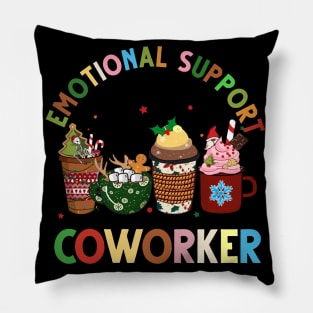 emotional support coworker Christmas coffee lover Pillow