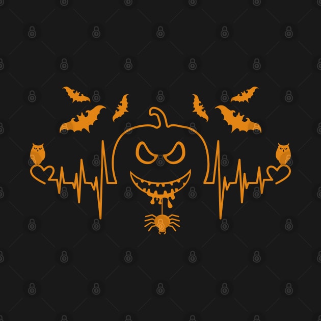 Halloween Heartbeat Pumpkin-Halloweenshirt by GoodyBroCrafts
