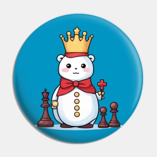 Christmas Chess Snowman Pin