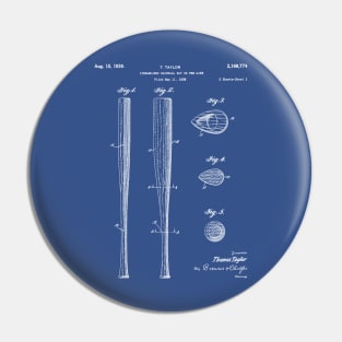 Baseball Bat Patent - Baseball Art - Blueprint Pin