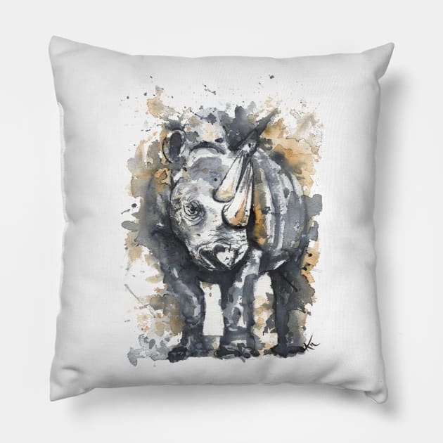 Rhino Pillow by Andraws Art