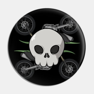 Motocross crew Jolly Roger pirate flag (no caption) Pin