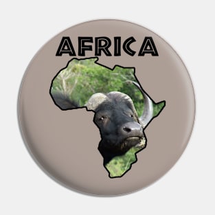 Africa Wildlife Continent Buffalo Grass Pin