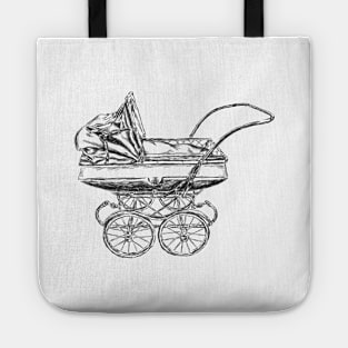 Vintage Baby Stroller Print Tote