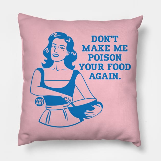 poison food Pillow by toddgoldmanart