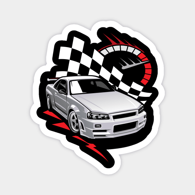 RACE Car Tshirt Magnet by Drees&Done