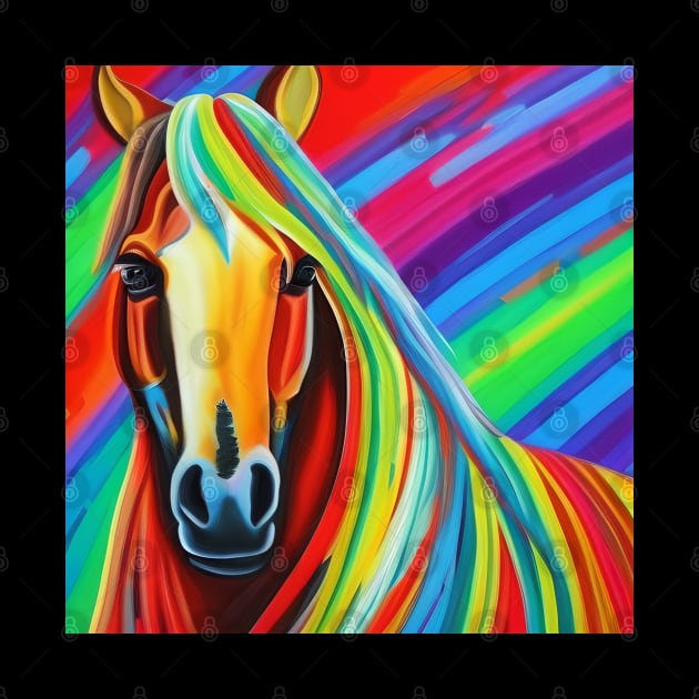 Horse Rainbow Painting by KayBee Gift Shop