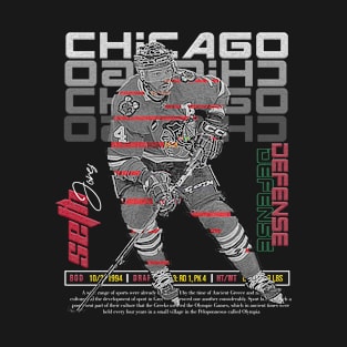 Seth Jones Hockey Art Blackhawks T-Shirt