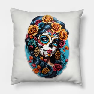 Sugar Skull girl, Dia de los Muertos Pillow