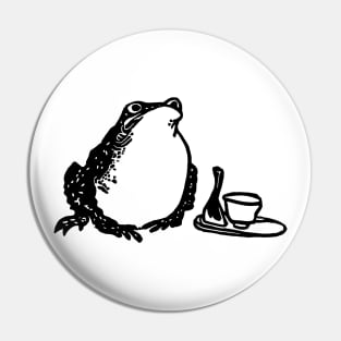 Sake Frog (Black Ink Version) Pin