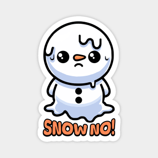 Snow No! Cute Melting Snowman Magnet