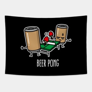 Beer pong cartoon ping pong table tennis beer can Tapestry