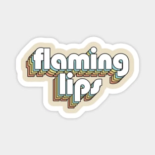 Flaming Lips - Retro Rainbow Typography Faded Style Magnet