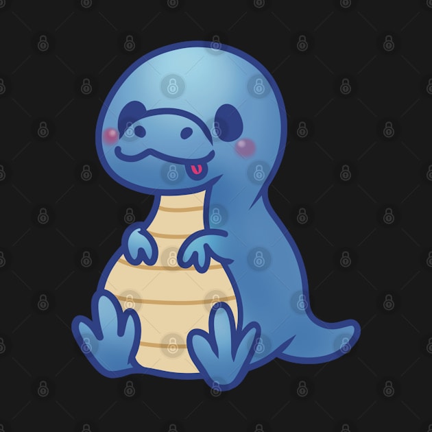 Cute Blue T-Rex Dinosaur by mil.creates