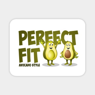 Perfect fit avocado style. Illustration of two avocado’s Magnet