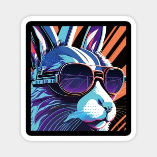 Shades of Cool: A Stylish Rabbit in Sunglasses Magnet