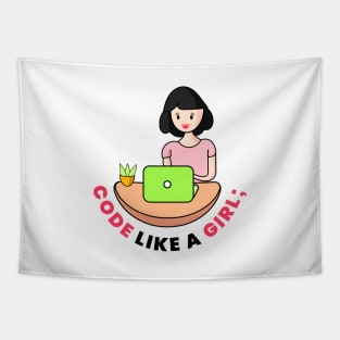 Code Like A Girl Tapestry