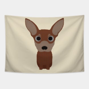 Chihuahua Ugly Christmas Sweater Knit Pattern Tapestry