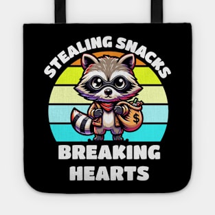 Raccoon Stealing Snacks Breaking Hearts Tote