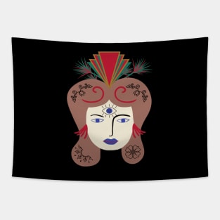 Woman with head jewelry Tapestry