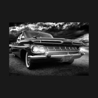 1959 Chevy Impala, chevy black and white T-Shirt