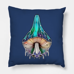 Celestial Mushroom Abstract Art Pillow