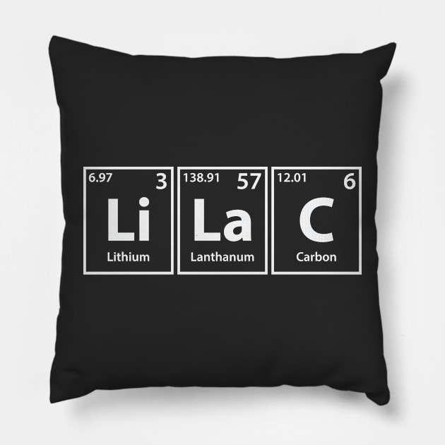 Lilac (Li-La-C) Periodic Elements Spelling Pillow by cerebrands