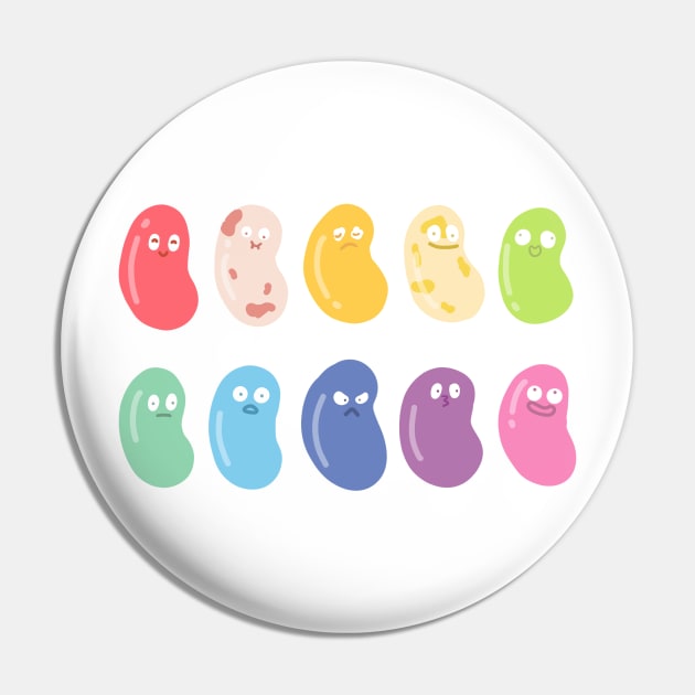 Rainbow jelly beans with funny faces Pin by ballooonfish