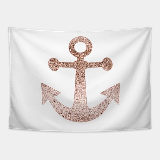 Sparkling rose gold anchor Tapestry by RoseAesthetic