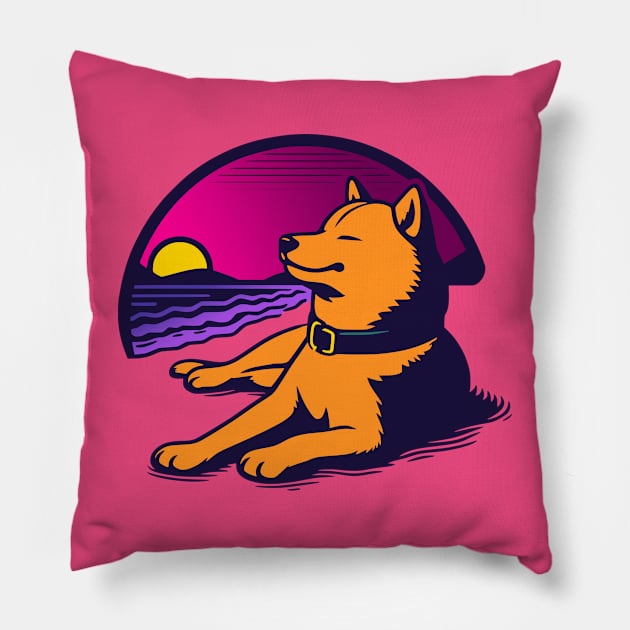 Vaporwave Doge Pillow by forgreatjustice