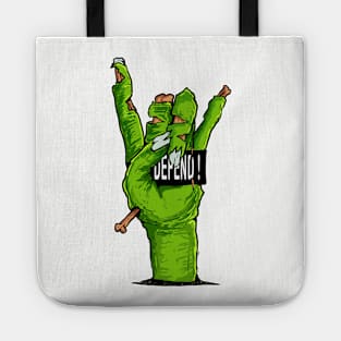 Defend Metal Zombie Skull Hand Tote