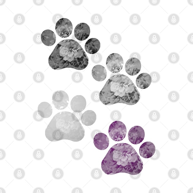 Subtle Floral Paw Print flag by Gedwolcraeft