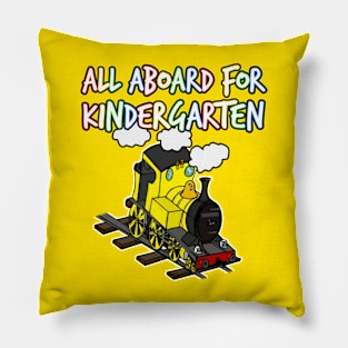 All Aboard For Kindergarten Steam Train (Yellow) Pillow