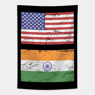 United States Flag & India Flag Tapestry