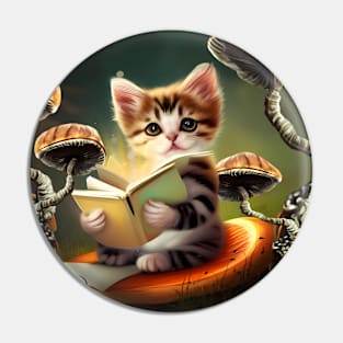 A Cute Kitten reading Adventures Pin